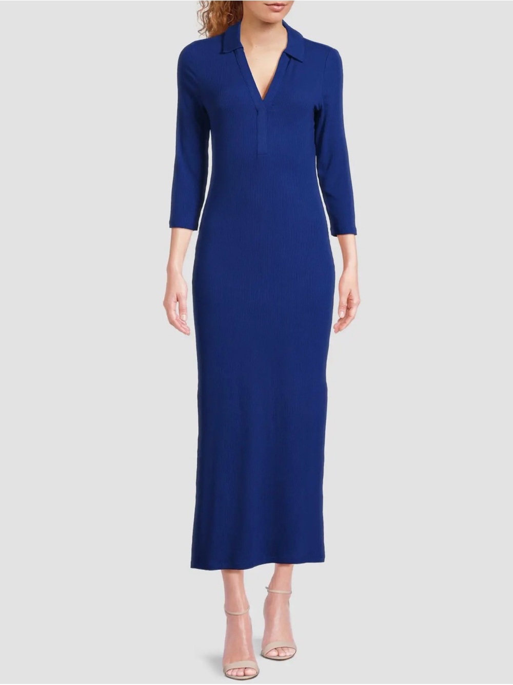 Lilly Pulitzer Royal Blue Ribbed Polo Maxi Dress Size M